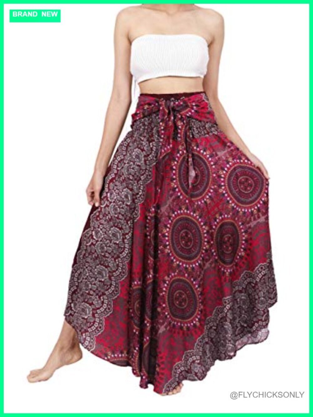 Boho Maxi Skirt with Elastic Waist for Festivals & Beach
